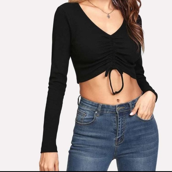 Cropped black long sleeve - Picture 2 of 9